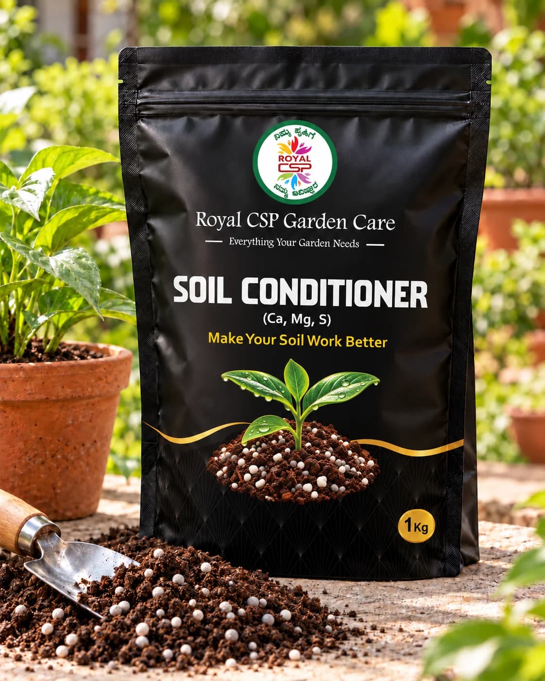 Royal CSP Soil Conditioner (Ca, Mg, S) 1 kg pouch with granules